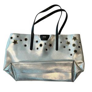 Metallic Stars Circle Cut Out Tote Bag